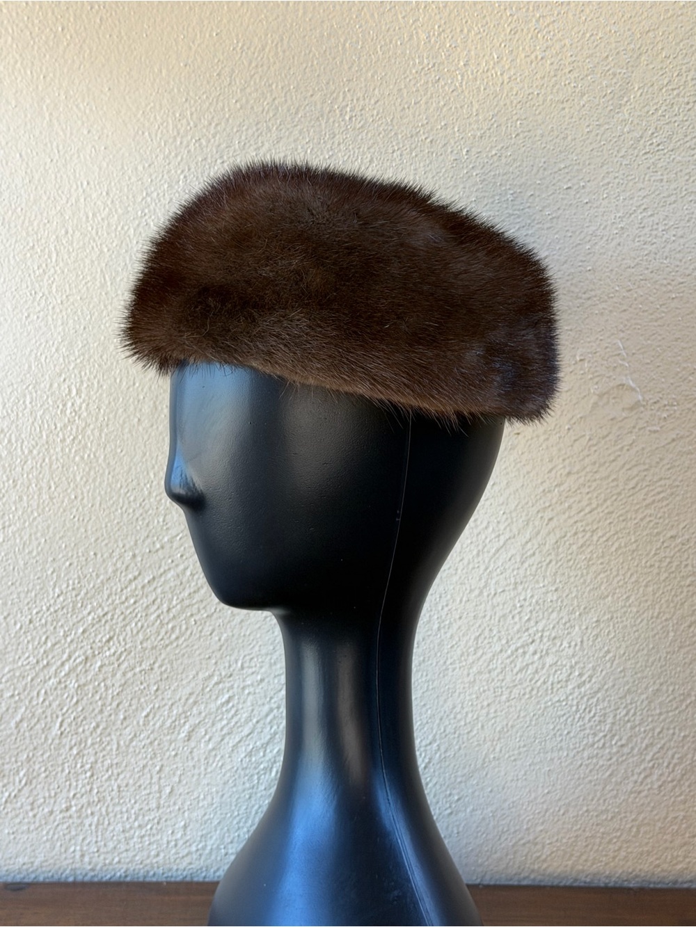 Vintage B. Altman Fifth Avenue Genuine Mink Fur Pillbox Hat Miss Alice 1960s